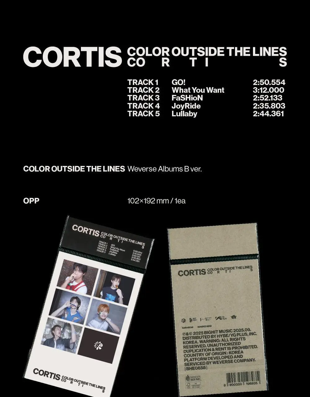 CORTIS The 1st EP [COLOR OUTSIDE THE LINES] (Weverse Albums ver.) 상세페이지 5